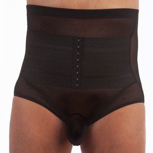 BfM Mens High Waist Corset Brief Tummy Control Underwear